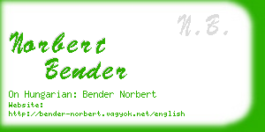 norbert bender business card